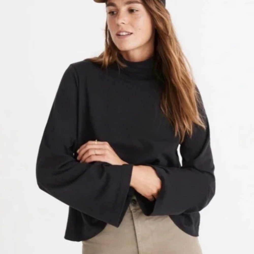 Madewell Black Bell Sleeved Turtleneck